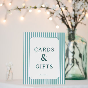 Calm Teal Minimalist Cards & Gifts Sign