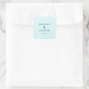 Calm Teal Minimalist Gratitude Square Sticker