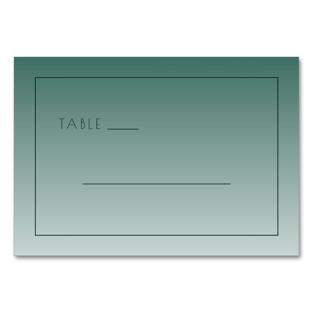 Calm Teal Minimalist Table Sign Number (Front)