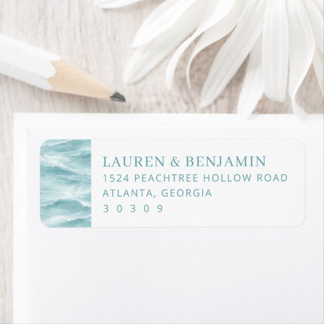 Calm Teal Water Waves Label (Insitu)