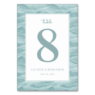 Calm Teal Wave Number 8 Table Number