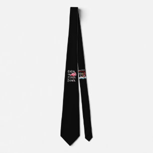 Calm The Flock Down Flamingo Girl Funny Flamingo Neck Tie