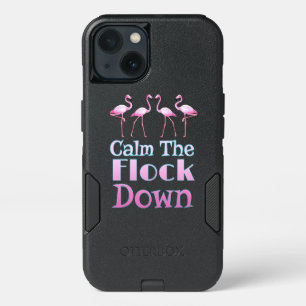 Calm The Flock Down Funny Flamingo iPhone 13 Case