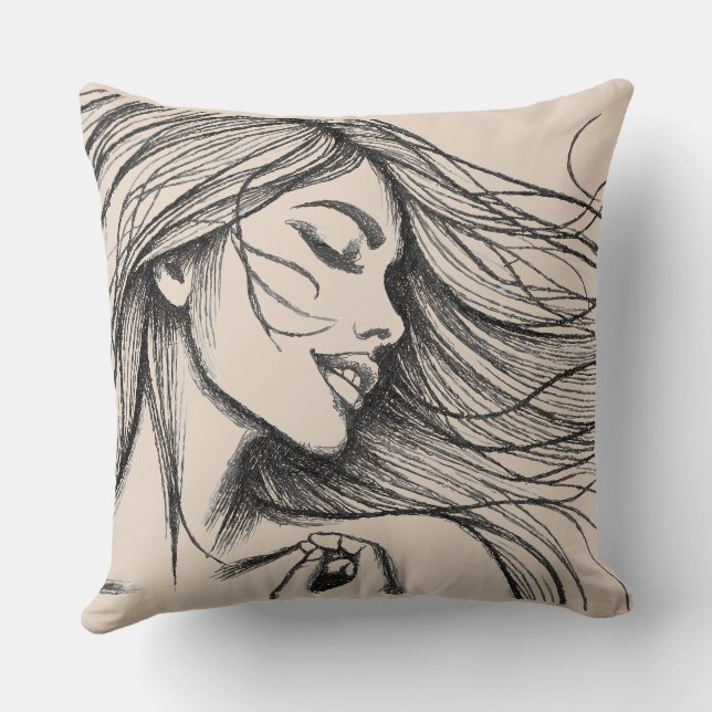 Calm Throw Pillow (Back)