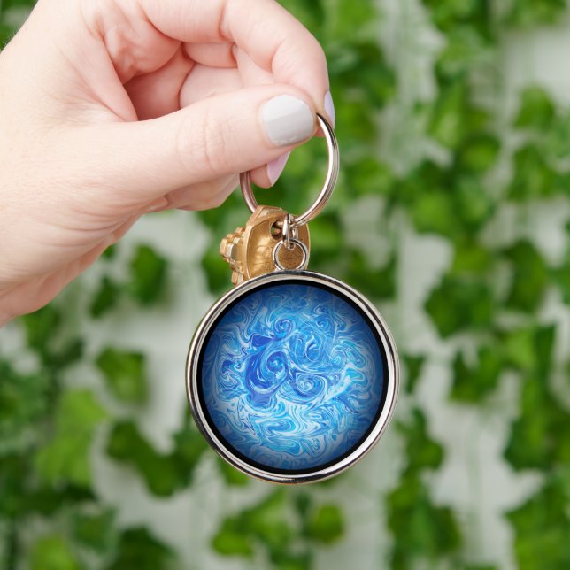Calm Tide Fluid Art Keychain (Hand)