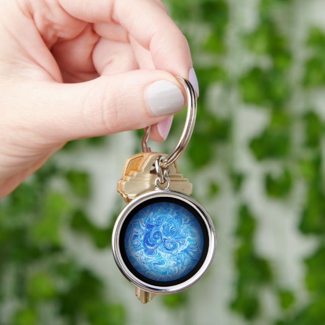 Calm Tide Fluid Art Keychain (Hand)
