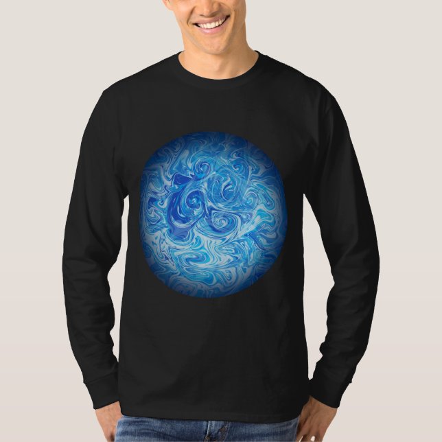 Calm Tide Fluid Art Long Sleeve T-Shirt (Front)