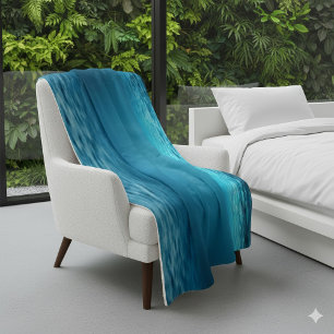 Calm Underwater Blue Ocean Light Sherpa Blanket