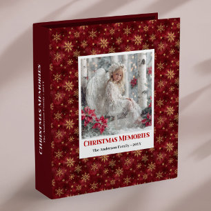 Calm Victorian Angel Christmas Red Gold ring binde 3 Ring Binder