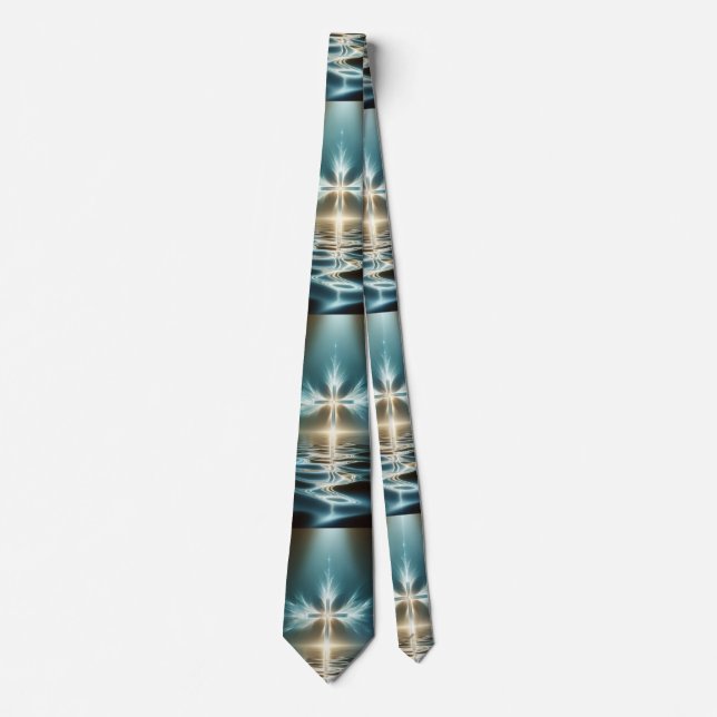 Calm Waters Baptismal Cross Neck Tie (Front)
