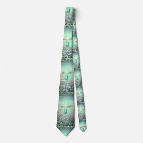 Calm Waters Baptismal Cross Neck Tie