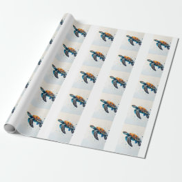 Calm Waters: Celebrate Sea Turtles with ocean Wrapping Paper
