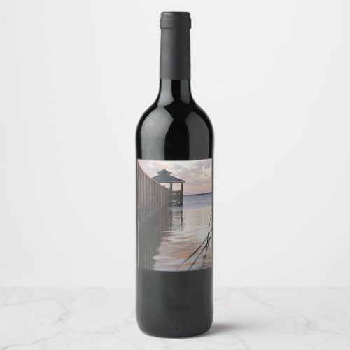 Calm waters on the Outer Banks Sound Wine Label