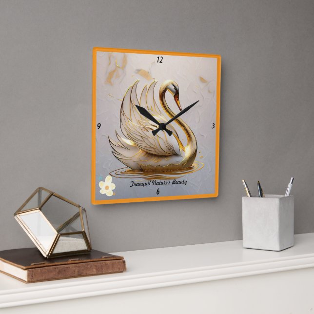 "Calm Waters, Peaceful Soul" Square Wall Clock (Office)