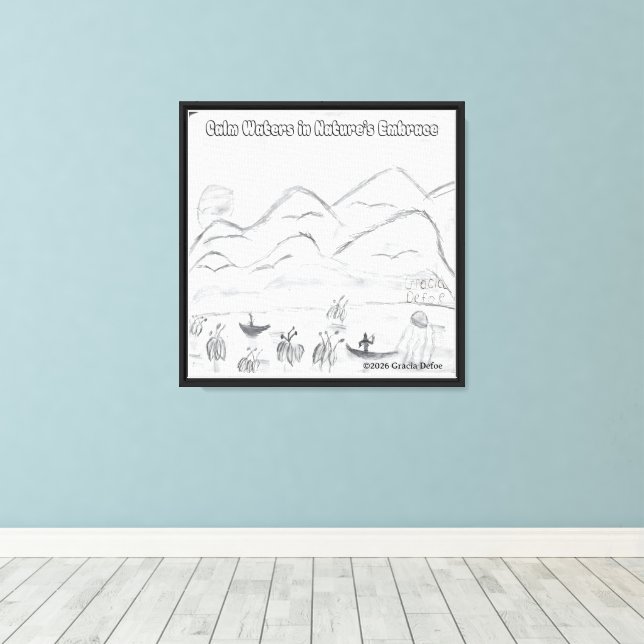 'Calm Waters...' Stretched Canvas Print (Insitu(Wood Floor))