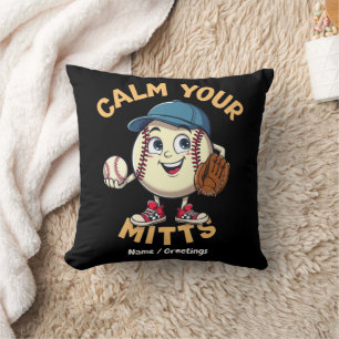Calm Your Mitts The Ultimate Baseball Gear Throw Pillow