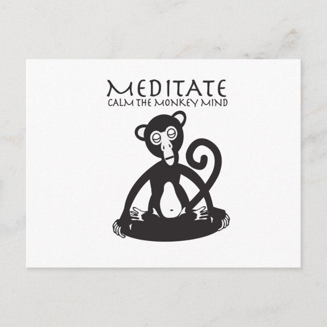 Calm your monkey mind postcard (Front)