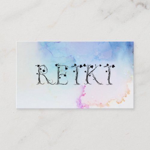  Calming Abstract Watercolor Pastel REIKI Ivy Business Card