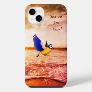 Calming Beach Scene Bird Sea iPhone 14 Plus Case