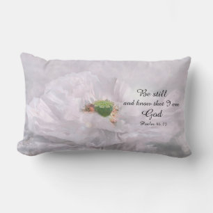 Calming Blossom with a Bible message Lumbar Pillow