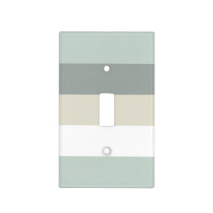 Calming Blue and Gray Stripes Pattern Light Switch Cover