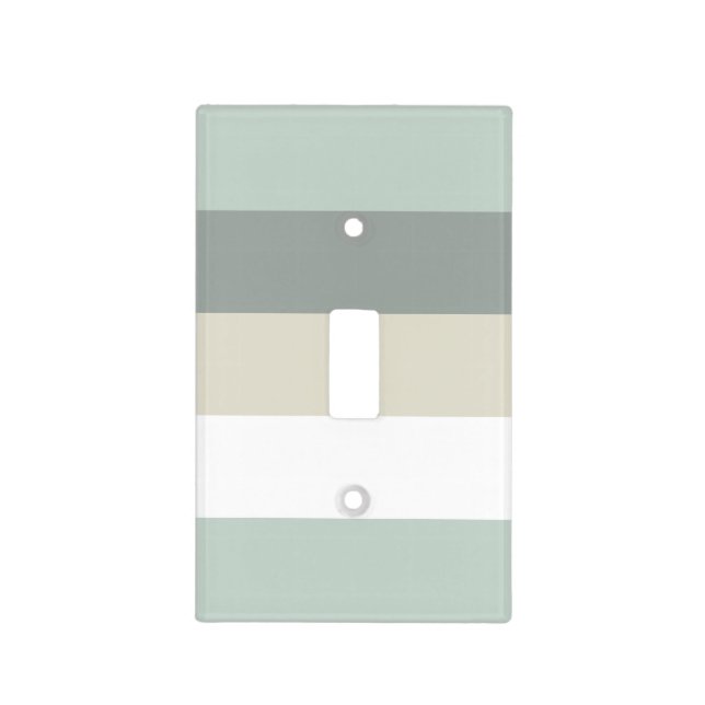 Calming Blue and Gray Stripes Pattern Light Switch Cover (Front)