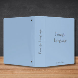 Calming Blue  Language Learning Notebook 3 Ring Binder