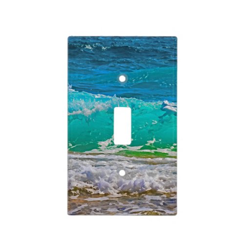 Calming Blue Ocean Waves Beach Art Light Switch Cover