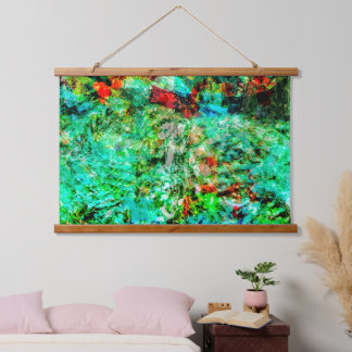 Calming blue Wood Topped Wall Tapestry,Sweet blue Hanging Tapestry