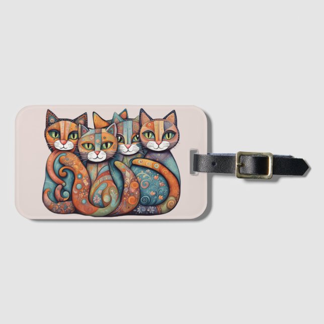 calming cats 3 luggage tag (Front Horizontal)