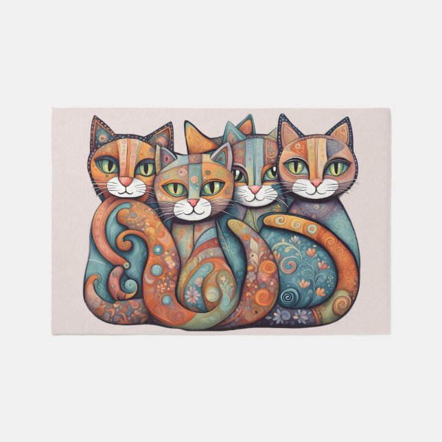 calming cats 3 outdoor rug (Front)