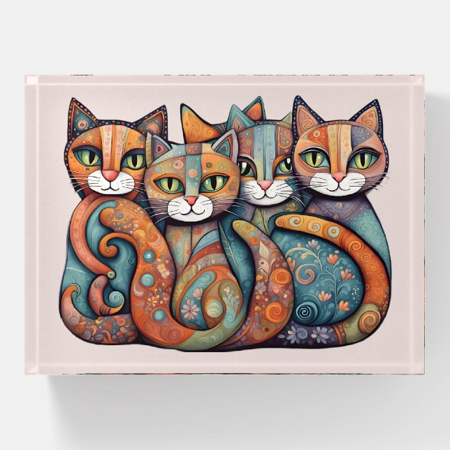 calming cats 3 paperweight (Front)