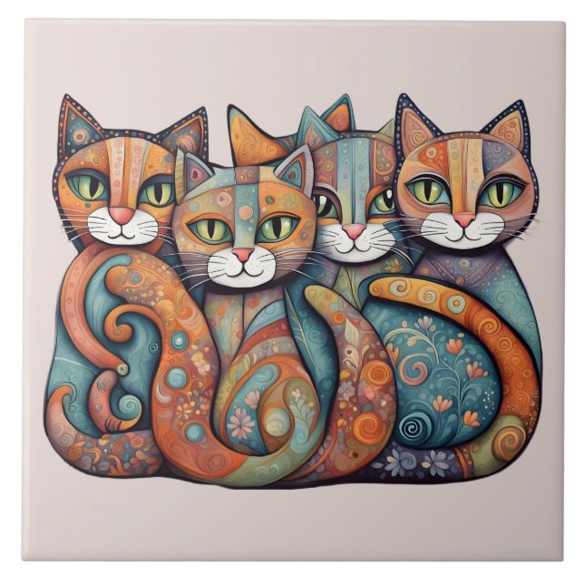 calming cats 3 tile (Front)