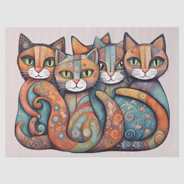 calming cats 3 tissue paper (Front)