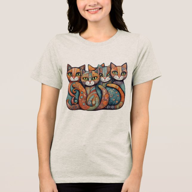calming cats 3  Tri-Blend shirt (Front)