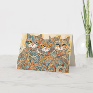 calming cats 4 greeting card