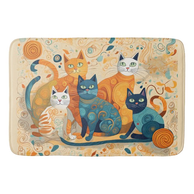 calming cats bath mat (Front)