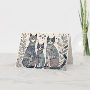 calming cats greeting card