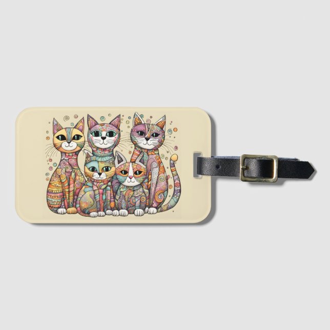 calming cats luggage tag (Front Horizontal)