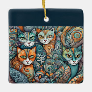 calming cats ornament