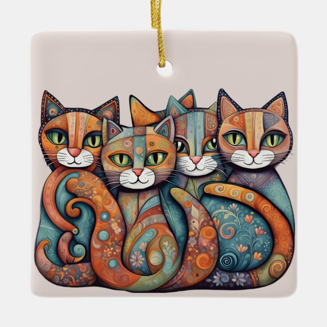 calming cats ornament (Front)