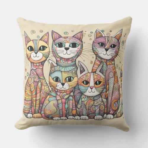calming cats outdoor pillow