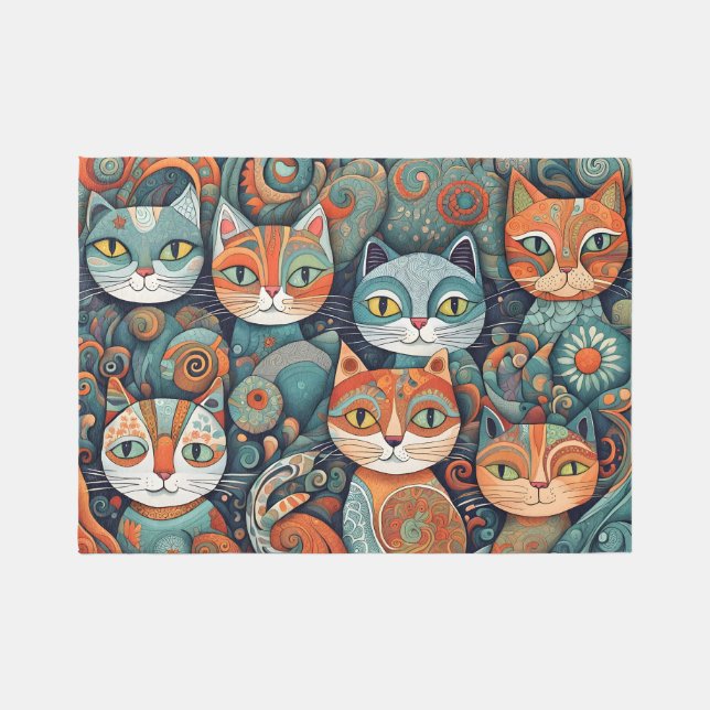 calming cats outdoor rug (Front)
