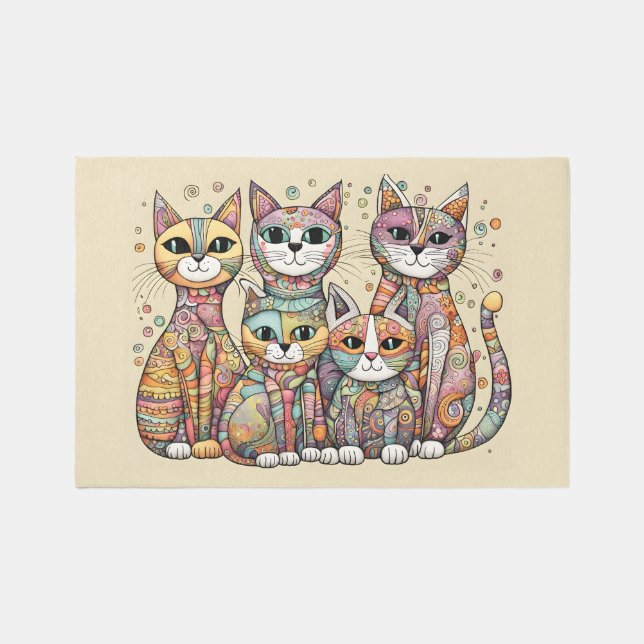 calming cats outdoor rug (Front)
