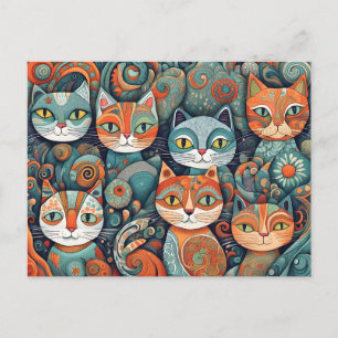 calming cats postcard