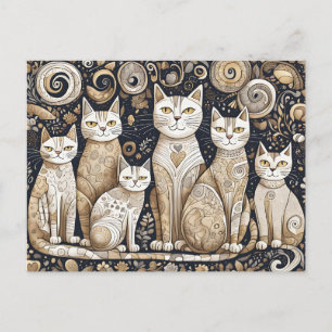 calming cats postcard