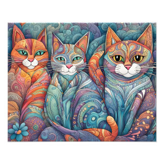 calming cats poster