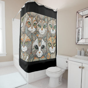 calming cats shower curtain