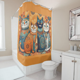 calming cats shower curtain