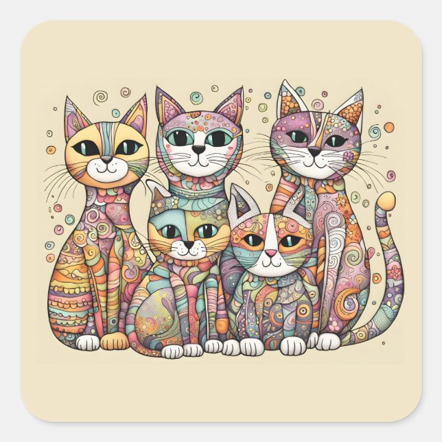 calming cats stickers (Front)
